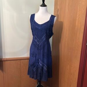 Elegant Blue Sleeveless Dress